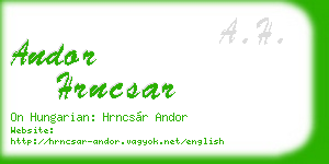andor hrncsar business card